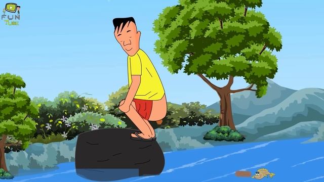 Potty Funny Cartoon || Animated Potty Video for Boy And Fish || Fun Tube смотреть онлайн