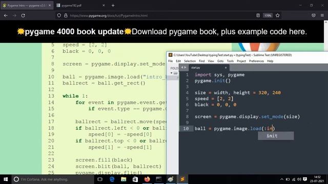 Part 1 || Intro to pygame documentation || Creating Typing Speed Test Using Python and Pygame смотреть онлайн
