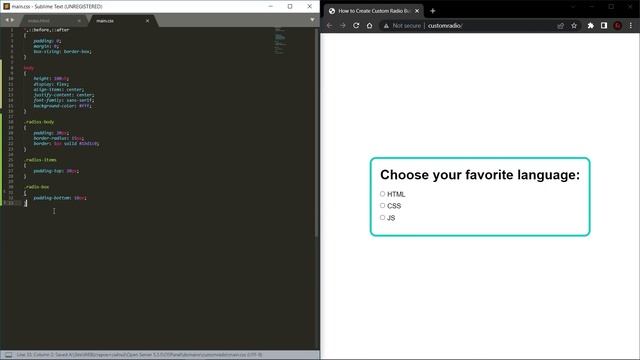Create Custom Radio Button HTML & CSS | HTML CSS Tutorial смотреть онлайн