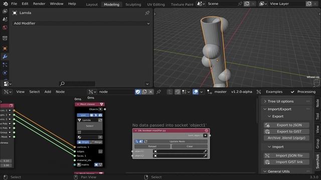 Blender Sverchok - Cylindrical random Boolean gap decoration смотреть онлайн