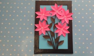 Панно из бумажных цветов. Настенные украшения из бумаги и картона. Бумажные настенные украшения ручн