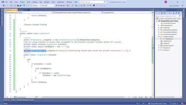 Singleton Design Pattern | C# смотреть онлайн