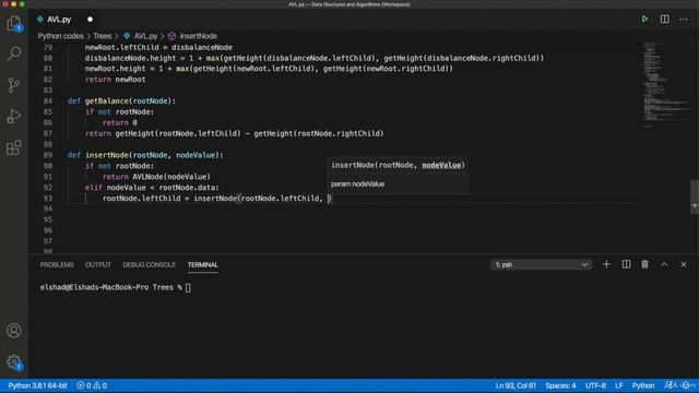 Insert a node in AVL method Data Structures and Algorithms in Python 720p смотреть онлайн