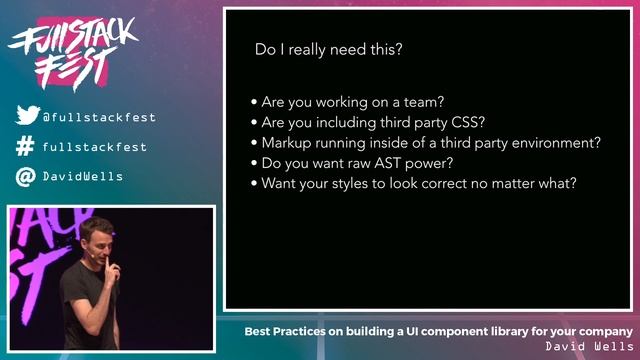 Best Practices on building a UI component library for your company (David Wells) - FSF 2016 смотреть онлайн