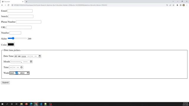 46. HTML5 different Date Time Input Types - HTML5 смотреть онлайн