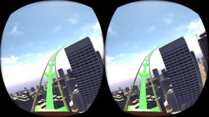 3D VR 360 Американские горки зелёный уровень опасности.