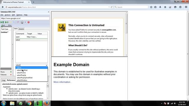 Selenium IDE Select Frame смотреть онлайн