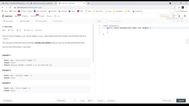 Two sum problem - Leetcode solutions | Java смотреть онлайн