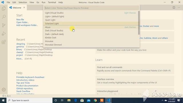 HOW TO CHANGE COLOR THEME IN VISUAL STUDIO CODE/ COLOR THEME VSCODE смотреть онлайн