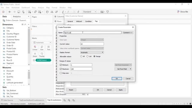 Tableau Interview Question2# How to show Top N customers by sales using Parameters смотреть онлайн