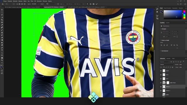 Kit Swap Tutorial in Adobe Photoshop l Futbolcuya nasıl forma giydirilir? смотреть онлайн