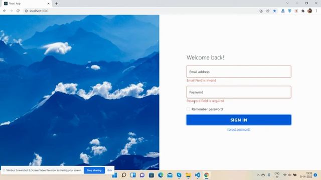 ReactJs Login Form Template with Validation смотреть онлайн