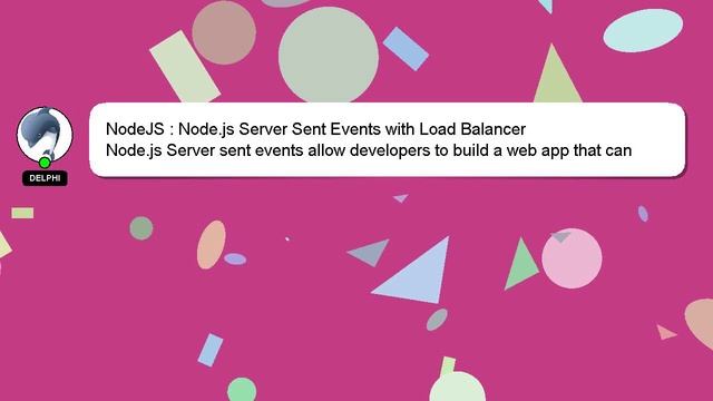 NodeJS : Node.js Server Sent Events with Load Balancer смотреть онлайн