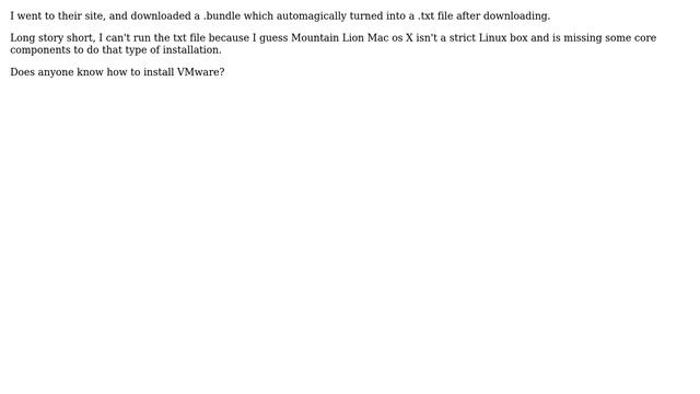 How Do I Install VMware Player On A Mac Os X?