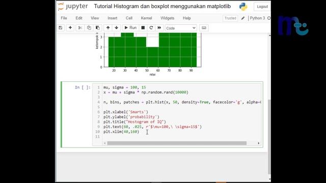 Tutorial histogram chart dan boxplot pada matplotlib смотреть онлайн