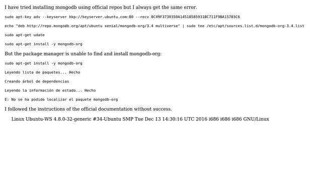 Ubuntu: Unable to install mongodb on ubuntu 16.10 (2 Solutions!!) смотреть онлайн