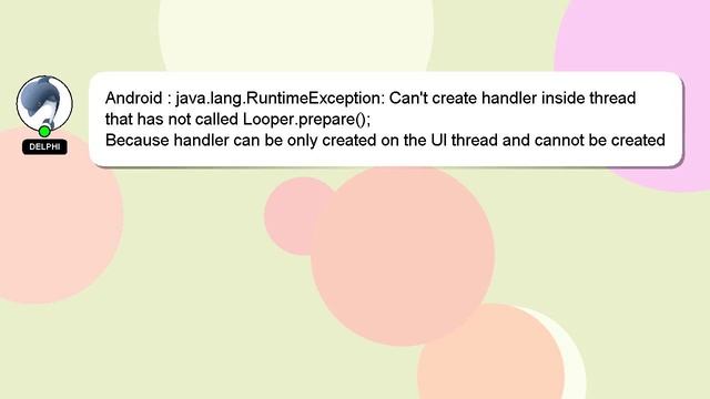 Android : java.lang.RuntimeException: Can't create handler inside thread that has not called Looper смотреть онлайн