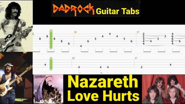 Love Hurts - Nazareth - Guitar + Bass TABS Lesson смотреть онлайн