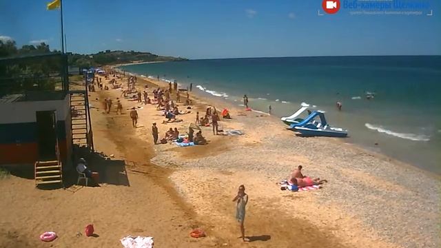 Пляж в Щёлкино, 22.07.2015 - time-lapse с камеры 1 смотреть онлайн
