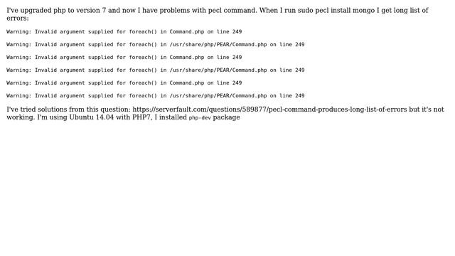 Error with PECL command in PHP7 смотреть онлайн
