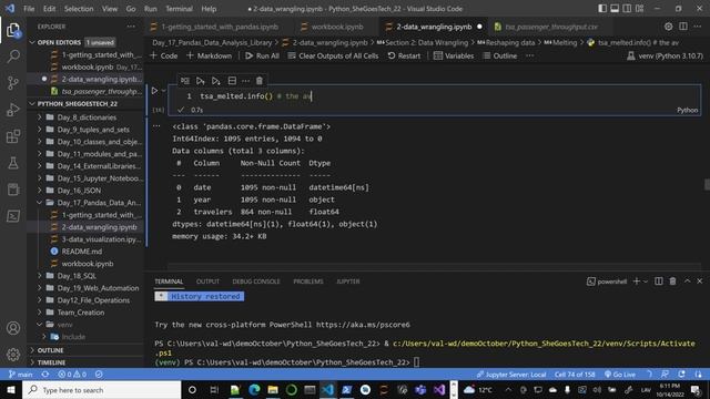 Python SheGoesTech Day18 - Pandas Data Wrangling melt, pivot, fillna смотреть онлайн