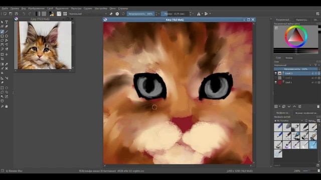 Speedpaint| Рисование кота| Krita смотреть онлайн