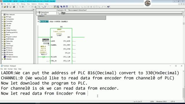 SIMATIC Manager V5.7 connect with PLC S7-300 to read value from encoders смотреть онлайн