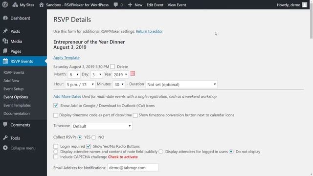 RSVPMaker for WordPress - quick demo with music смотреть онлайн