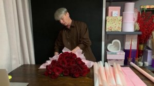 СЕРДЦЕ ИЗ РОЗ \ БУКЕТ НА 14 ФЕВРАЛЯ \ ДЕНЬ СВЯТОГО ВАЛЕНТИНА \ БУКЕТ В ФОРМЕ СЕРДЦА