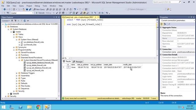 27 Part 4 Azure SQL Database, Secure SQL Database Introduction & Firewall Rules смотреть онлайн