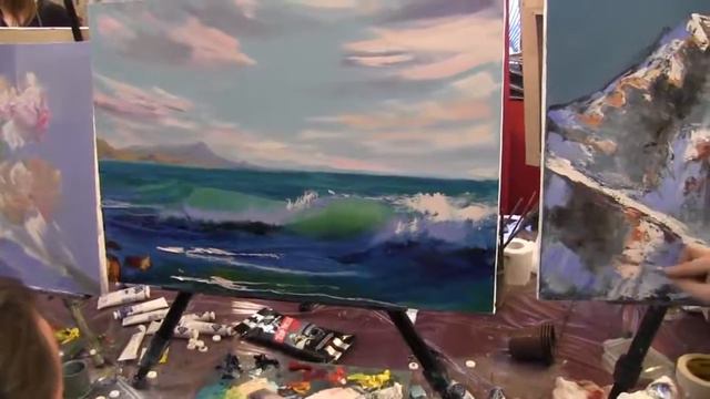 Игорь Сахаров, научиться рисовать маслом море, морской пейзаж смотреть онлайн