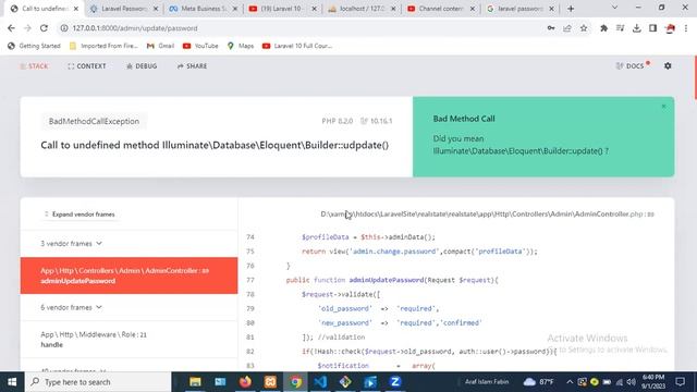 Laravel undefined bad method || Call to undefined bad method смотреть онлайн