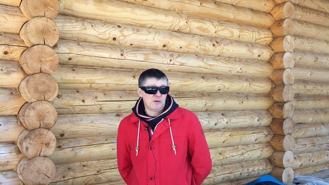 Баня из оцилиндрованного бревна смотреть онлайн