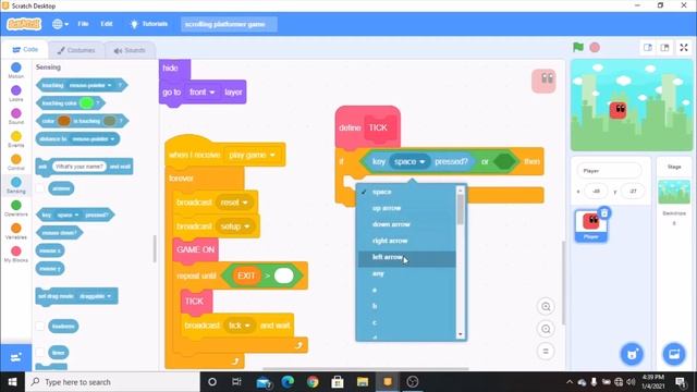 How to make a Scrolling Platformer game in Scratch 3.0 | Part 1 | Scrolling Platformer scratch смотреть онлайн