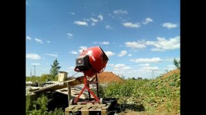 Замес 0,1 куба бетона М250 в бетономешалке