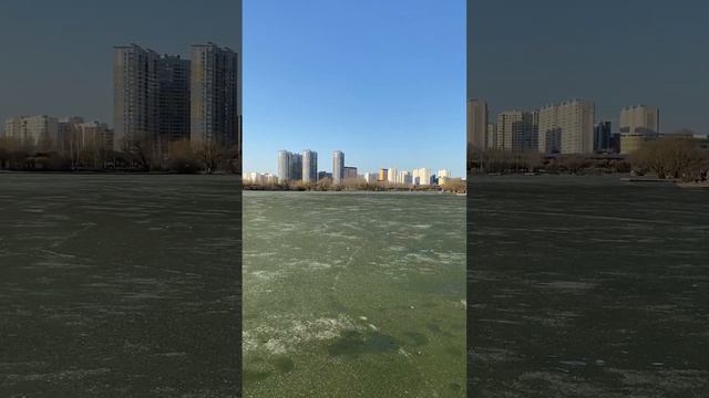 Черневский пруд в апреле (Москва, Южное бутово, м. Бунинская аллея) смотреть онлайн