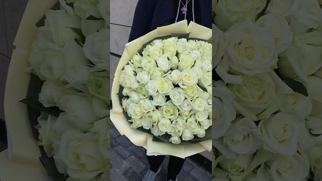 Букет из 101 белой розы 40 см смотреть онлайн