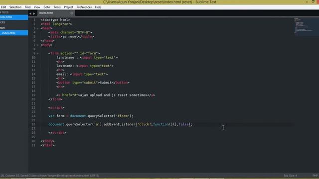 javascript reset the form 720p смотреть онлайн
