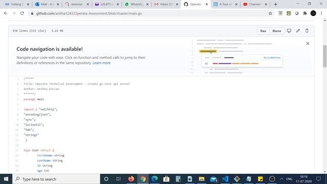Golang REST API in memory data store map - Unit Test issue смотреть онлайн