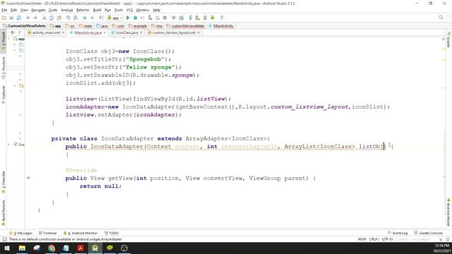 Custom ListView with delete смотреть онлайн