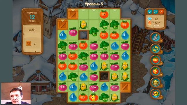 Вега Микс три в ряд - Убрать снег скрыш домов. смотреть онлайн