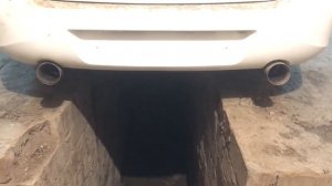 Раздвоенный выхлоп на Гранте от Гранты спорт с родным катализатором