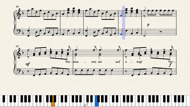 W. A. MOZART - "Zauberflöte - Königin der Nacht" - solo piano sheet music / lyrics смотреть онлайн