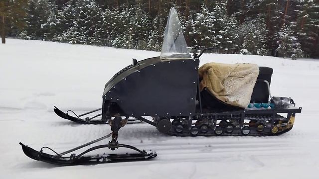 Рессорная передняя подвеска на самодельный снегоход! часть 2