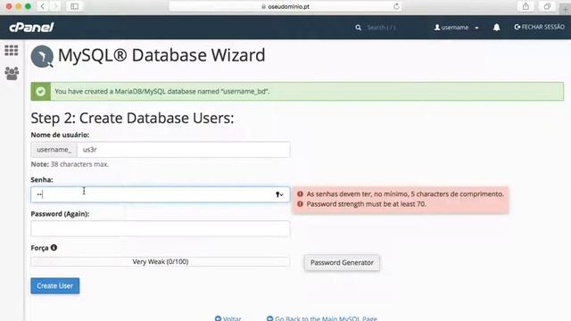 cPanel - Criar base de dados MySQL смотреть онлайн