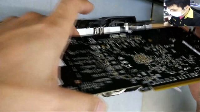 ซ่อมการ์ดจอ ATI RX570 4G ชิพช๊อตเพราะไม่ปิดครื่อง เบอร์ชิพ 215-0910052