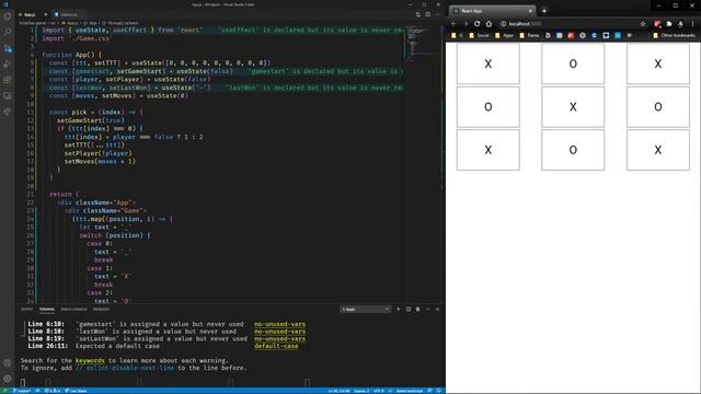 React TicTacToe Game Beginner Level | useEffect & useState смотреть онлайн