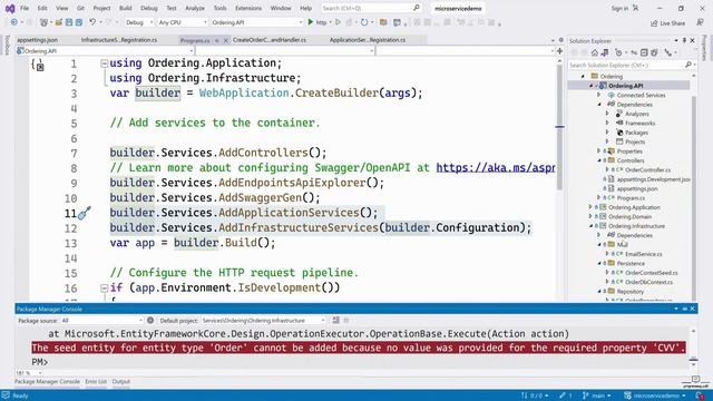 91. Adding Entity Framework Core Migrations for Code-First Approach in Ordering Microservices смотреть онлайн