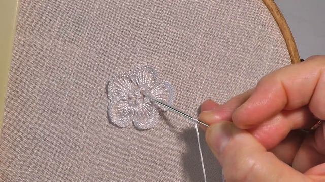 White Work Silk Graceful Flower Floral Stitches White Embroidery