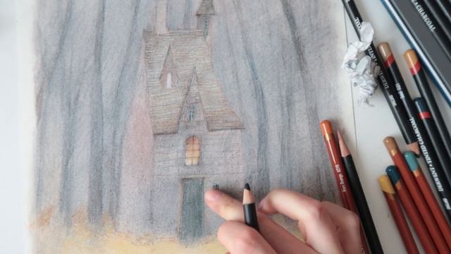 Drawing a Haunted house. смотреть онлайн